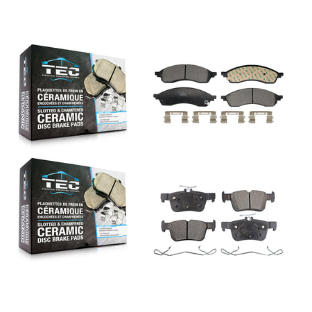 Front Rear Ceramic Brake Pads Kit For Ford Edge Lincoln Nautilus KTC-100834