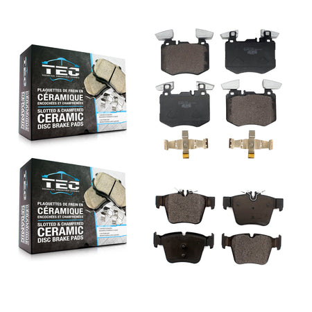 Front Rear Ceramic Brake Pad Kit For 2019-2022 Mercedes-Benz GLC300 Without Sport Package KTC-100842