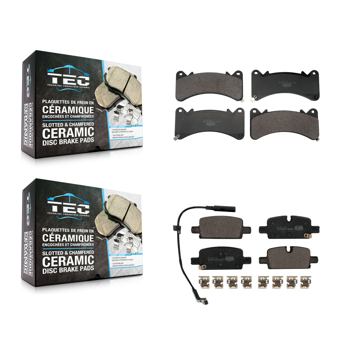 Front Rear Ceramic Brake Pads Kit For GMC Chevrolet Sierra 1500 Silverado Yukon Tahoe XL KTC-100843