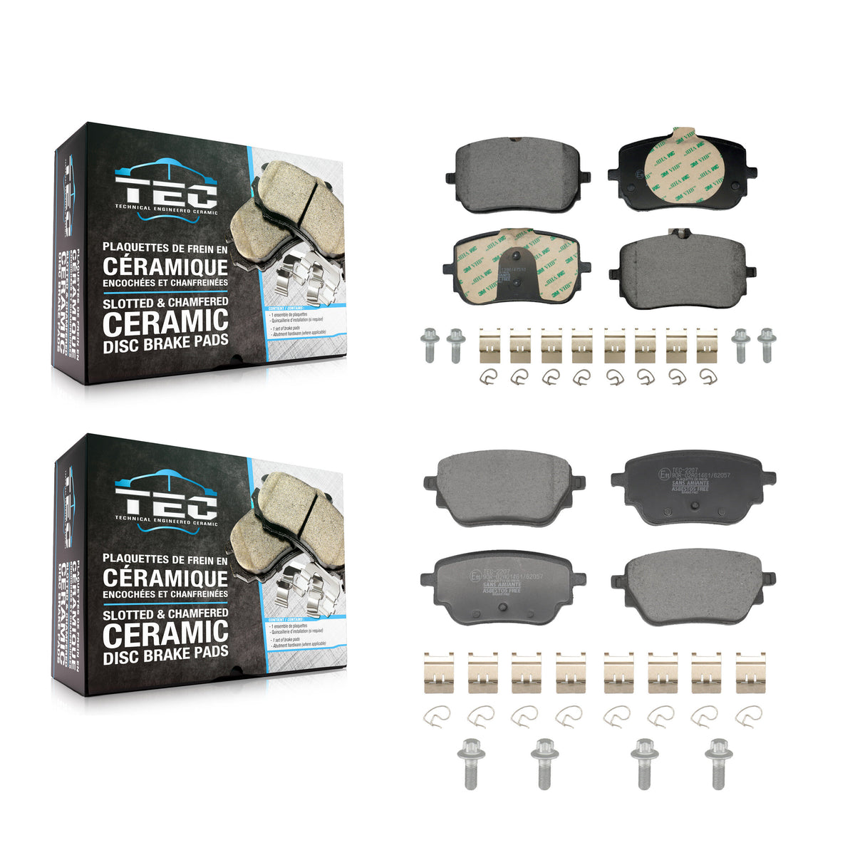Front Rear Ceramic Brake Pads Kit For Mercedes-Benz A220 CLA250 With Standard Brakes KTC-100845
