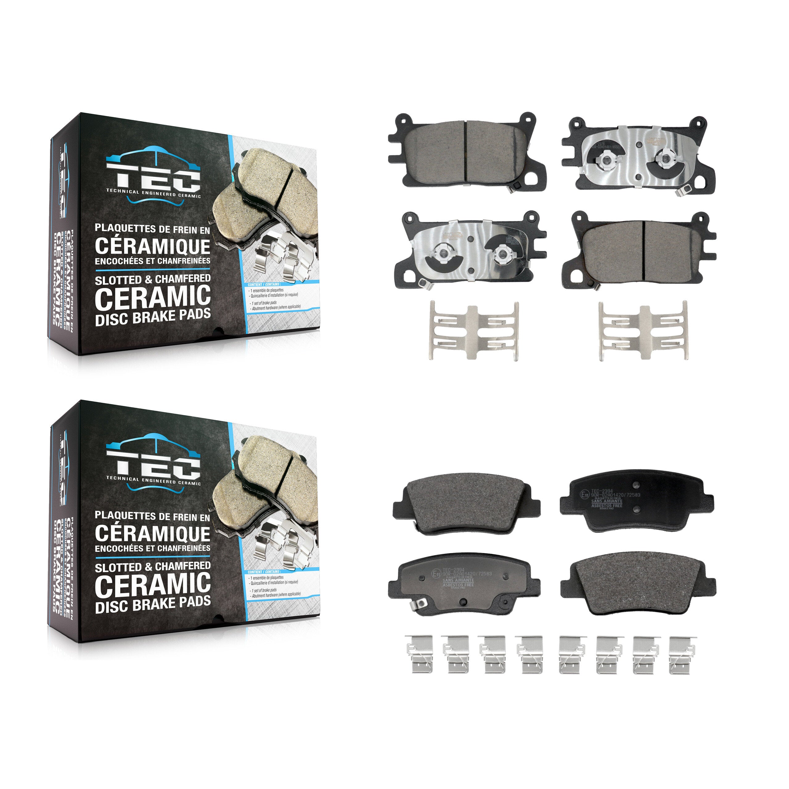 Front Rear Ceramic Brake Pads Kit For Genesis GV70 G80 G90 KTC-100855