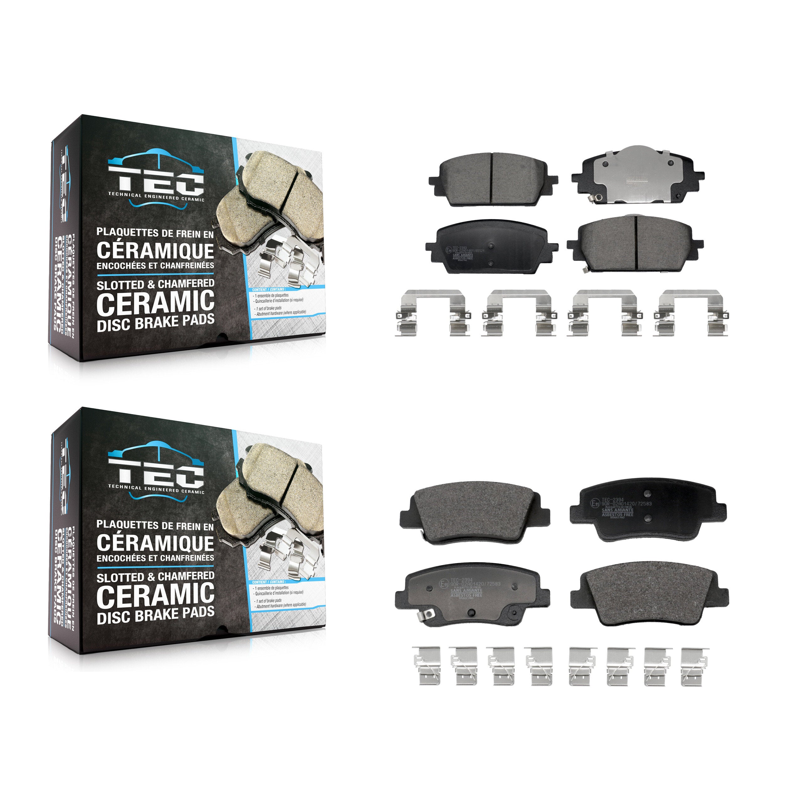 Front Rear Ceramic Brake Pads Kit For Genesis GV70 G80 With Single Piston Caliper 2.5L KTC-100856