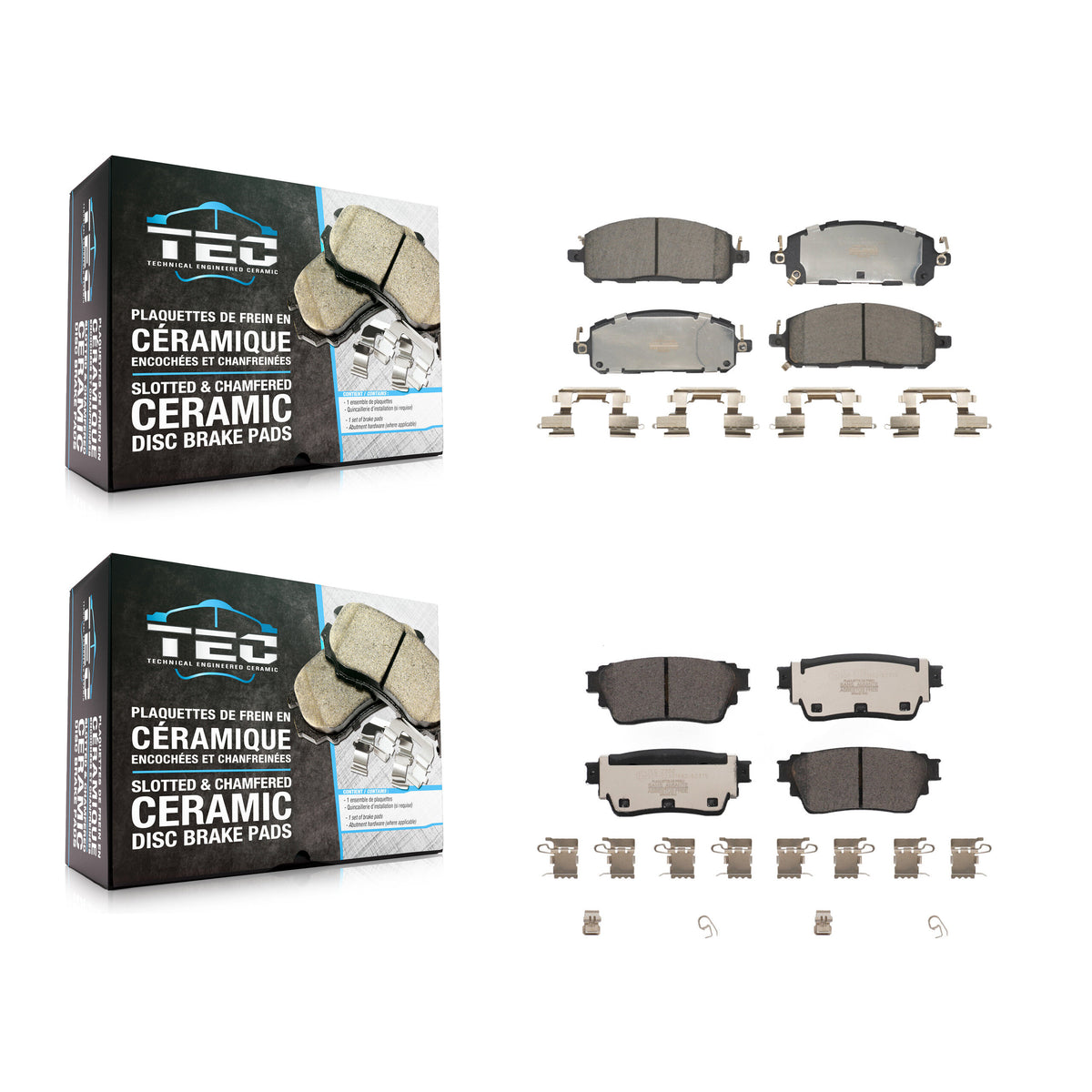 Front Rear Ceramic Brake Pad Kit For Mitsubishi Outlander Nissan Pathfinder INFINITI QX60 KTC-100858