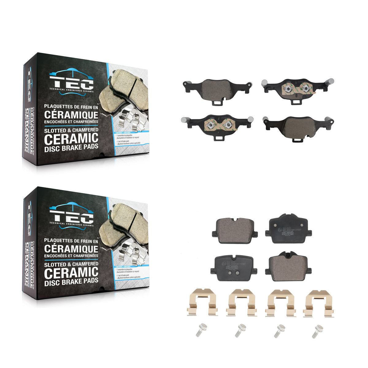 Front Rear Ceramic Brake Pads Kit For BMW i4 Without Blue Painted Calipers KTC-100871