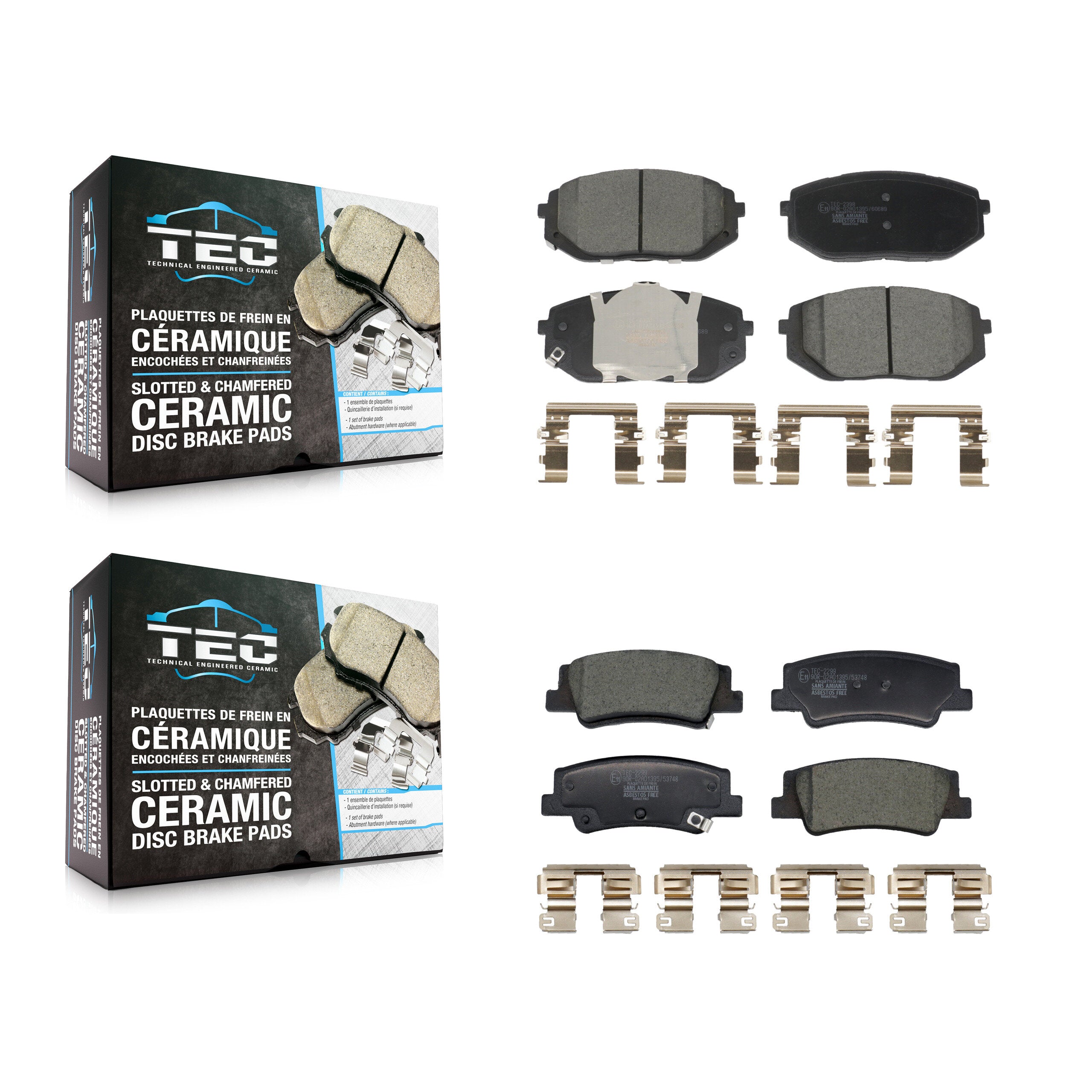 Front Rear Ceramic Brake Pads Kit For Hyundai Tucson Kia Sportage KTC-100885