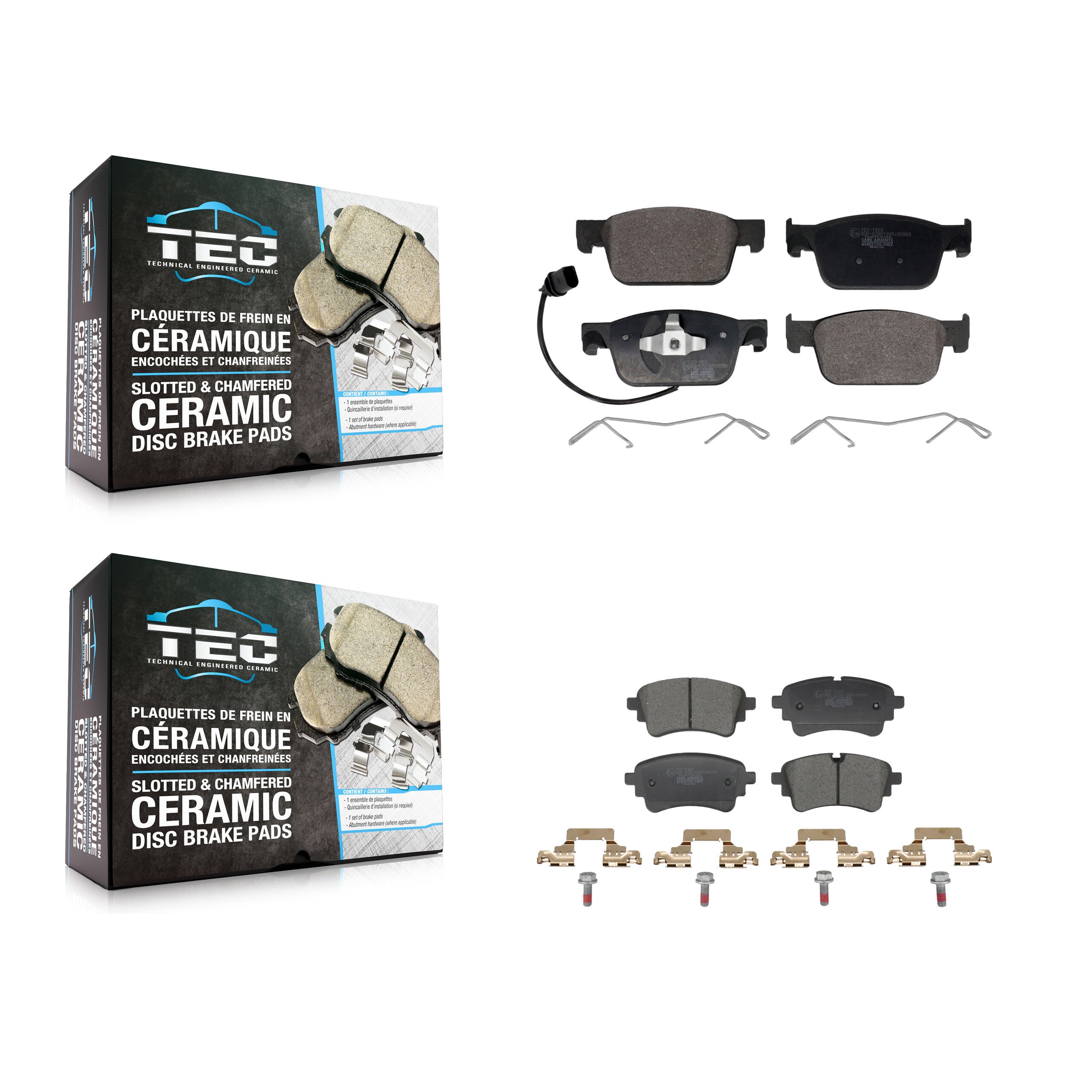 Front Rear Ceramic Brake Pads Kit For 2021-2023 Audi A4 Quattro A5 Sportback KTC-100887