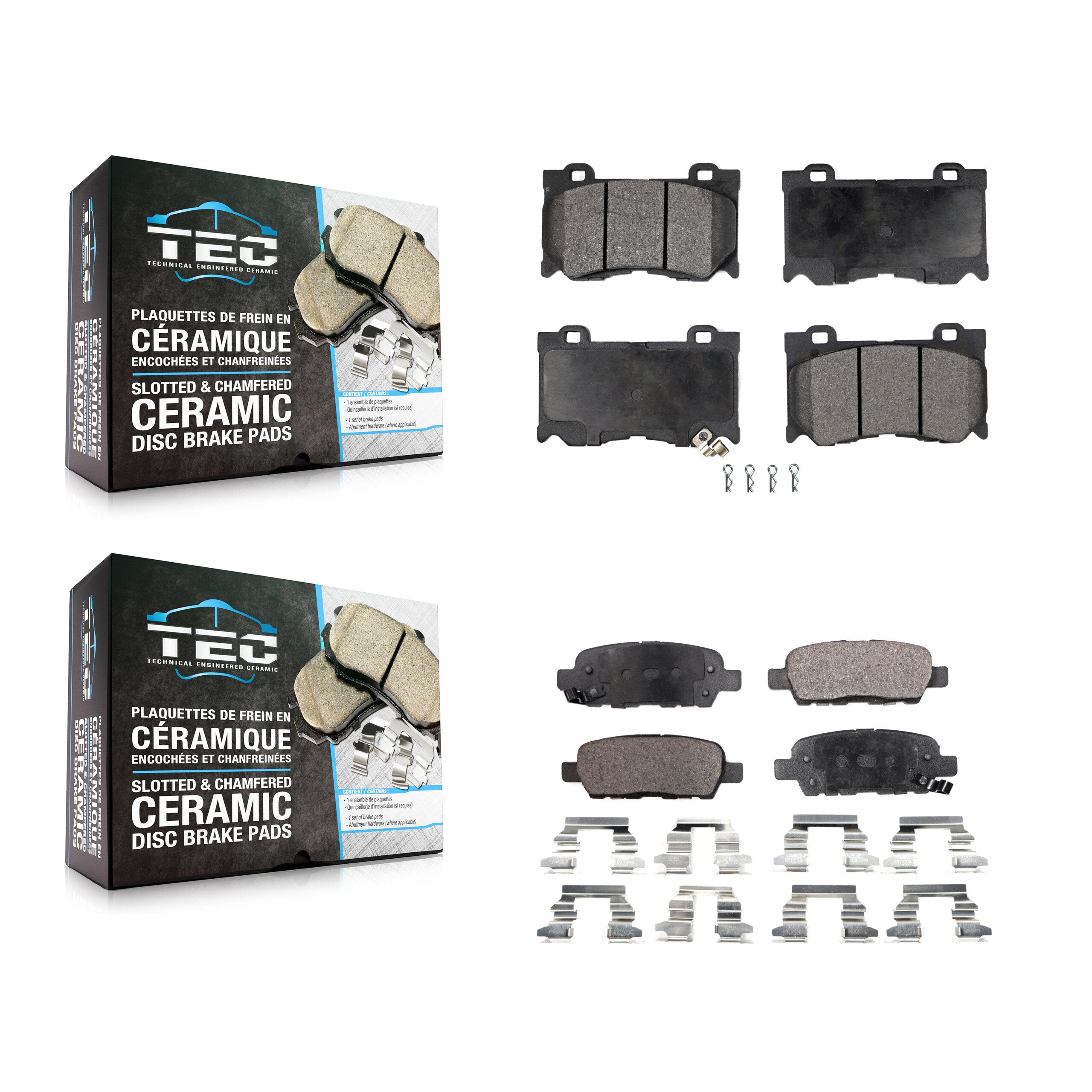 Front Rear Ceramic Brake Pads Kit For 2012-2013 INFINITI M35h With Single Piston Caliper KTC-100888