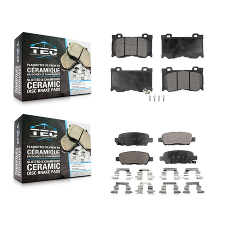 Front Rear Ceramic Brake Pads Kit For 2012-2013 INFINITI M35h With Single Piston Caliper KTC-100888