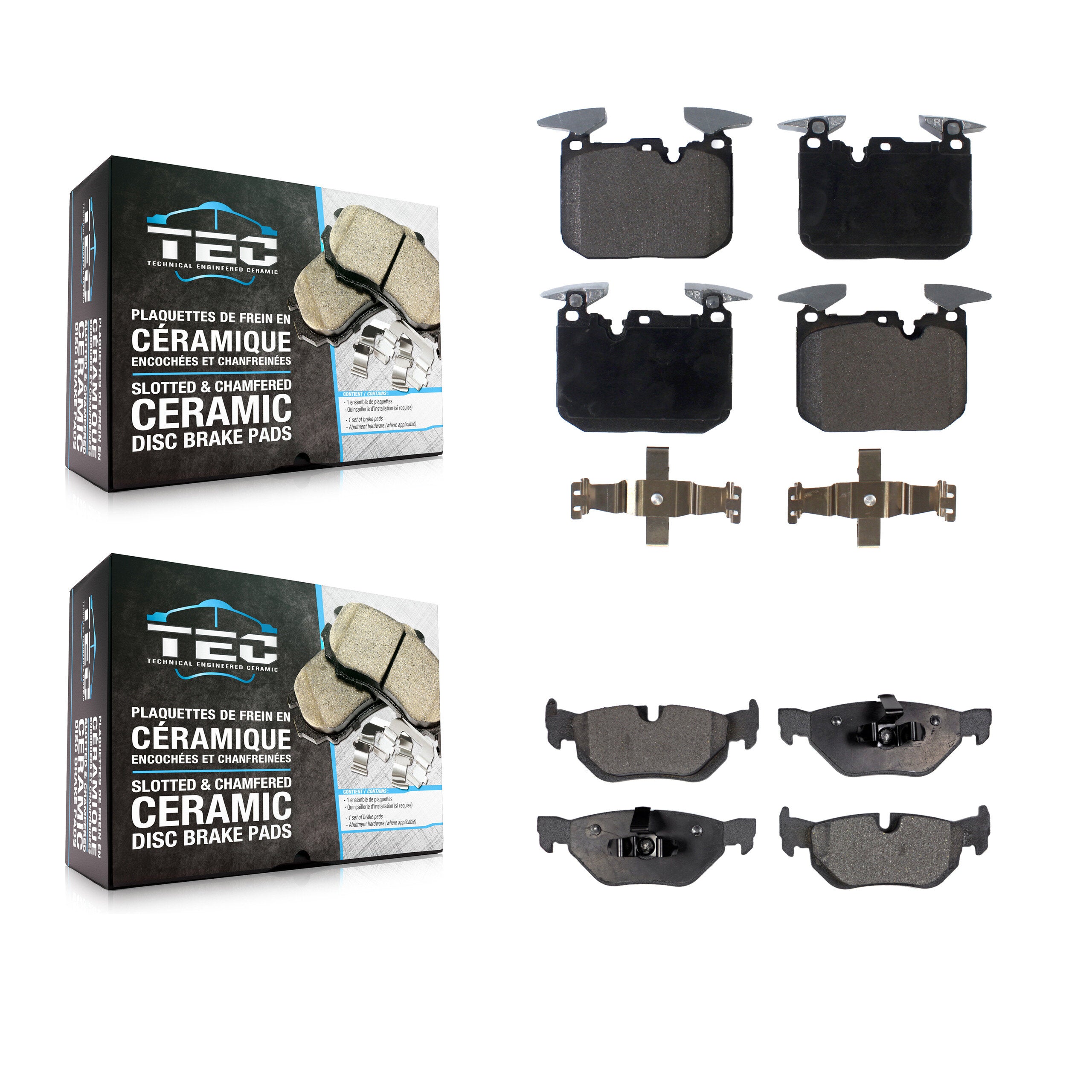 Front Rear Ceramic Brake Pads Kit For 2013 BMW 328i xDrive Sedan with 3.0L KTC-100894