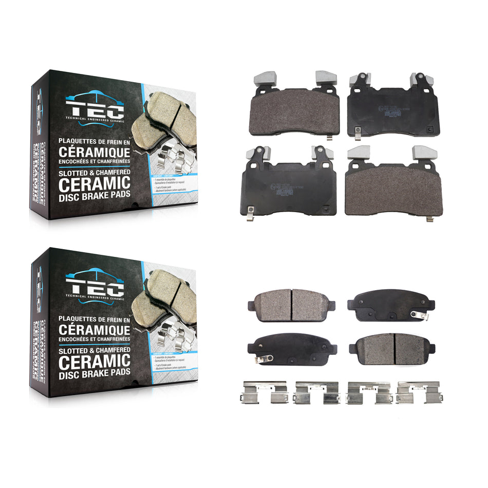 Front Rear Ceramic Brake Pads Kit For 2015-2016 Cadillac ELR With Performance Brakes KTC-100896