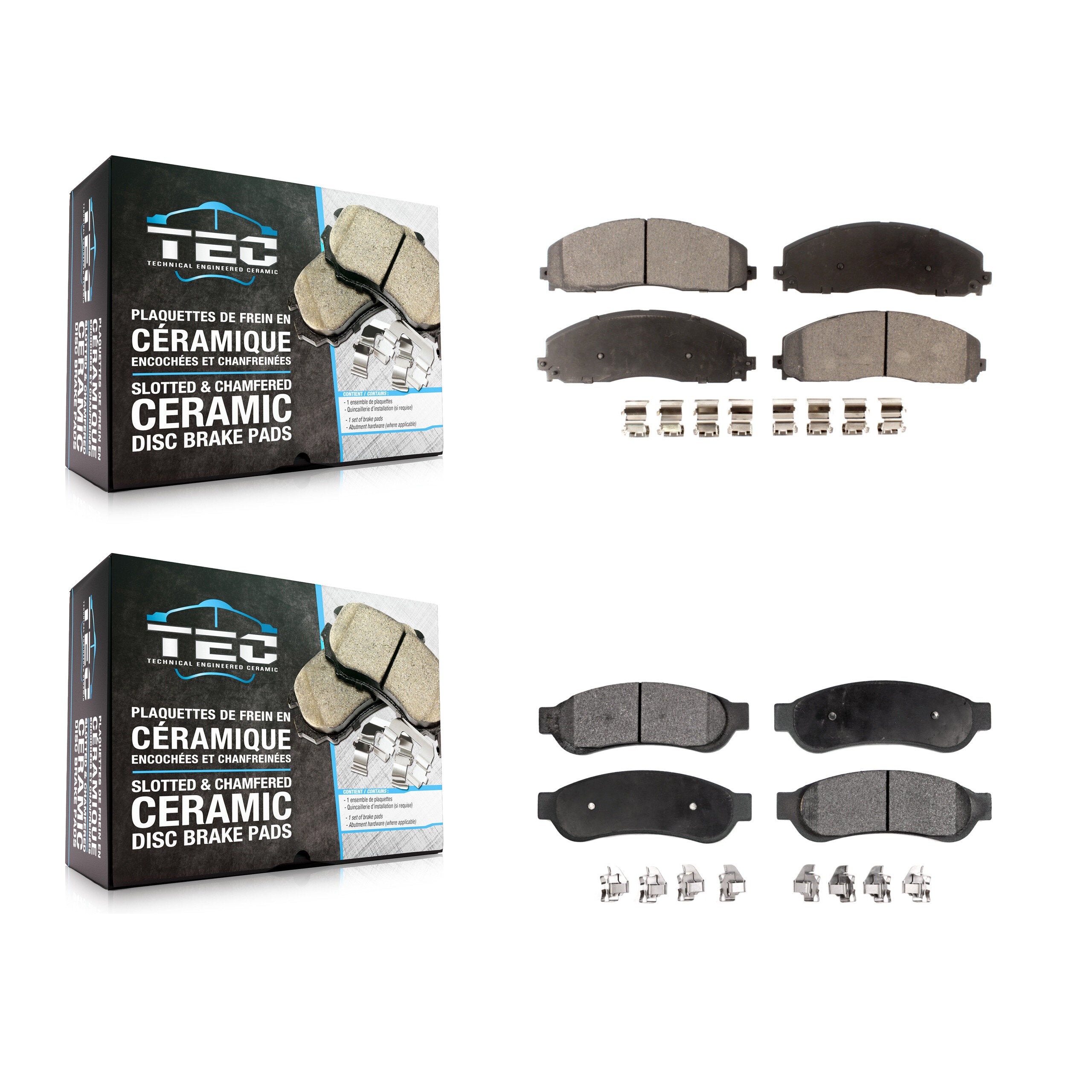 Front Rear Ceramic Brake Pads Kit For 2013 Ford F-250 Super Duty To 10 21 12 KTC-100899