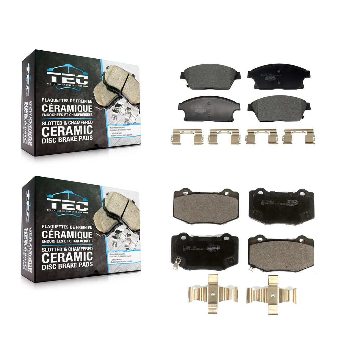 Front Rear Ceramic Brake Pads Kit For 2018 Cadillac ATS V KTC-100901