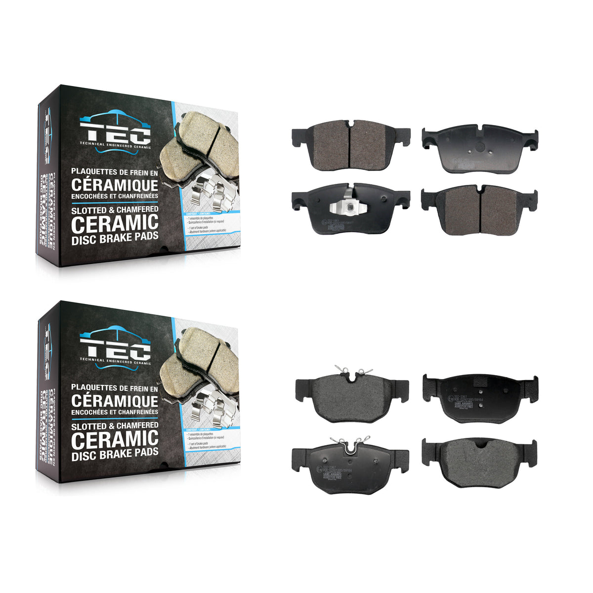 Front Rear Ceramic Brake Pads Kit For Jaguar F-Pace 5.0L With 350mm Diameter Rotor KTC-100904