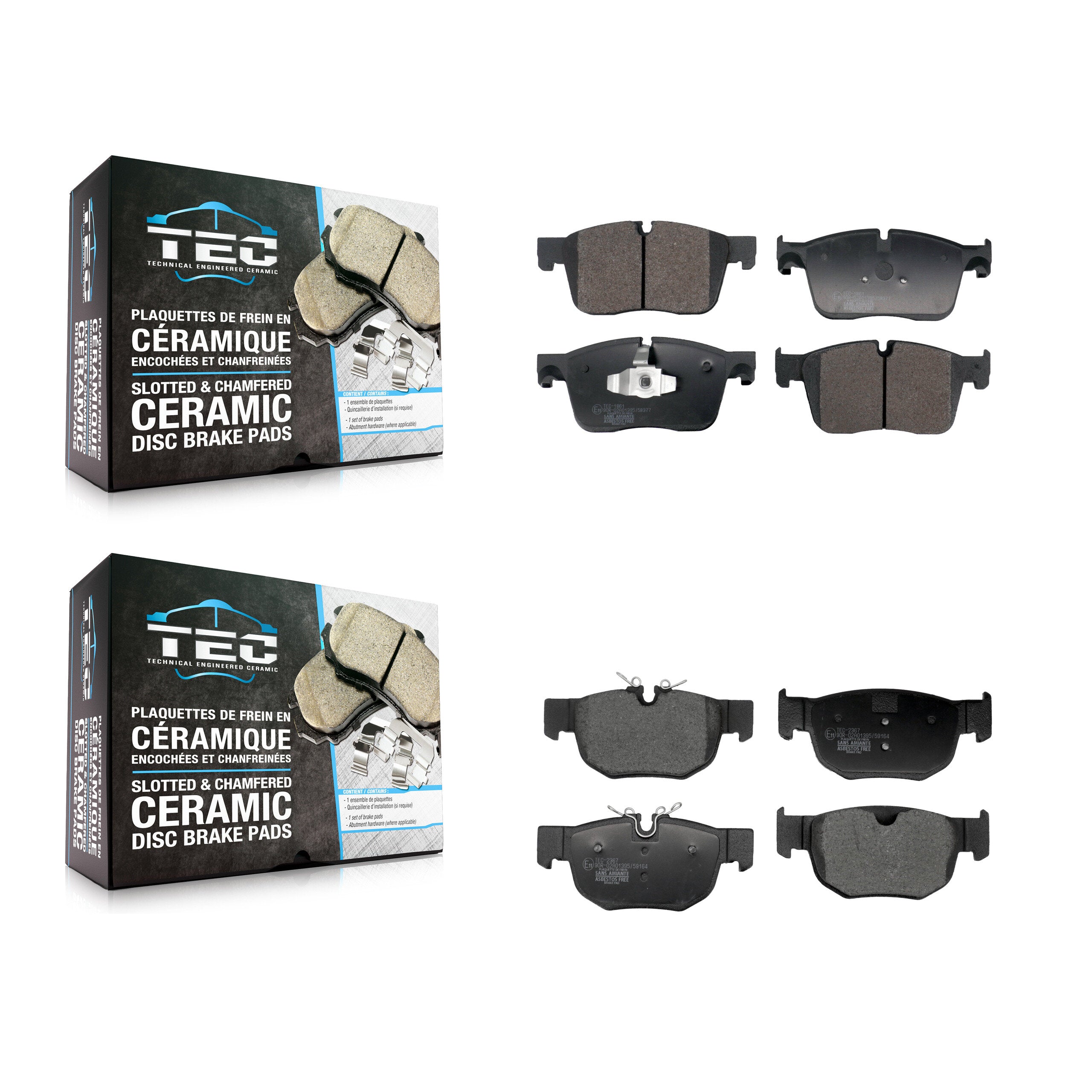 Front Rear Ceramic Brake Pads Kit For Jaguar F-Pace 5.0L With 350mm Diameter Rotor KTC-100904