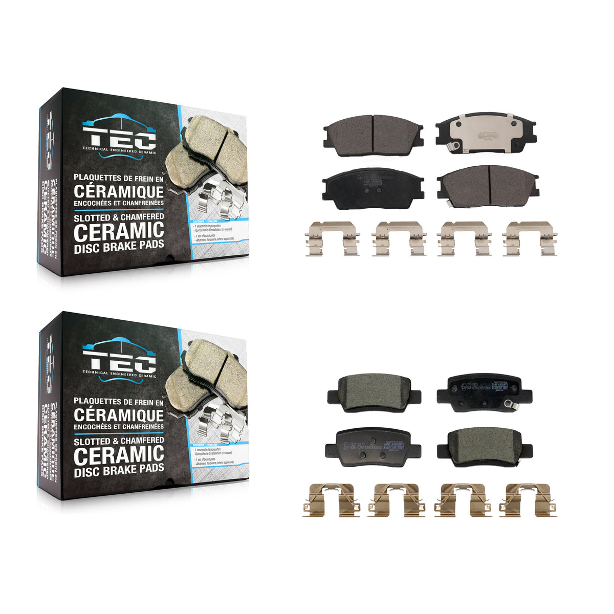 Front Rear Ceramic Brake Pads Kit For 2023 Kia Soul With Electric Parking KTC-100920