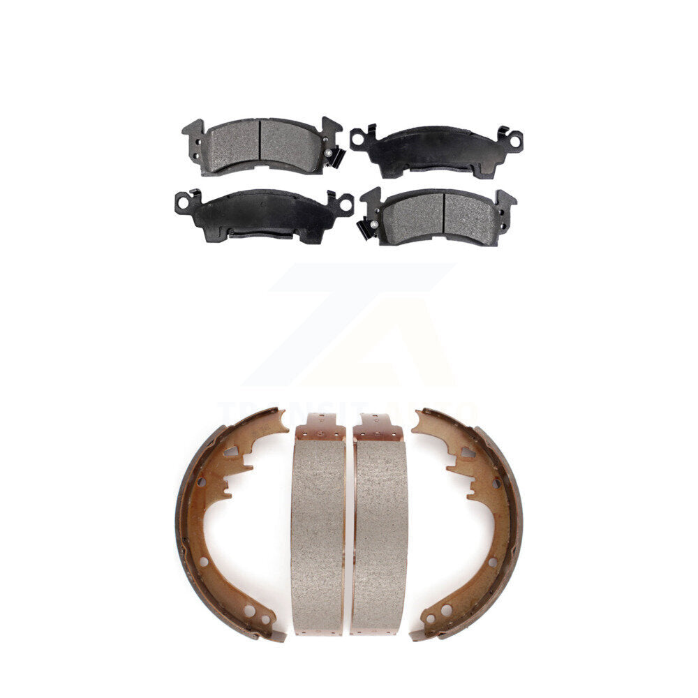 Front Rear Ceramic Brake Pads Drum Shoe Kit For Cadillac Chevrolet Caprice Buick Brougham KTN-100089