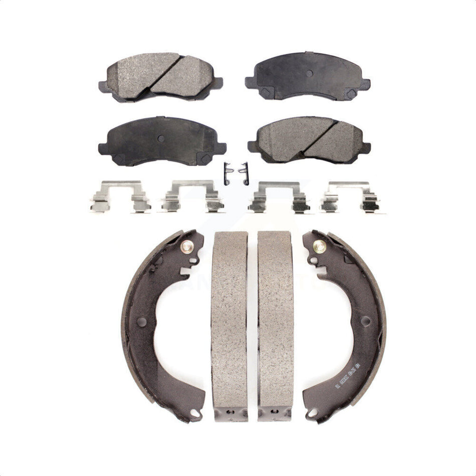 Front Rear Ceramic Brake Pads And Drum Shoes Kit For Mitsubishi Lancer KTN-100185