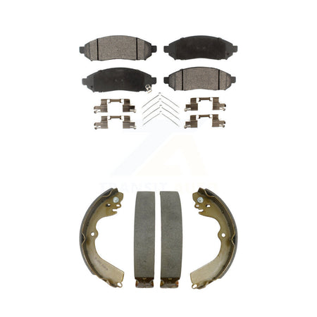 Front Rear Ceramic Brake Pads And Drum Shoes Kit For Nissan NV200 Chevrolet City Express KTN-100223