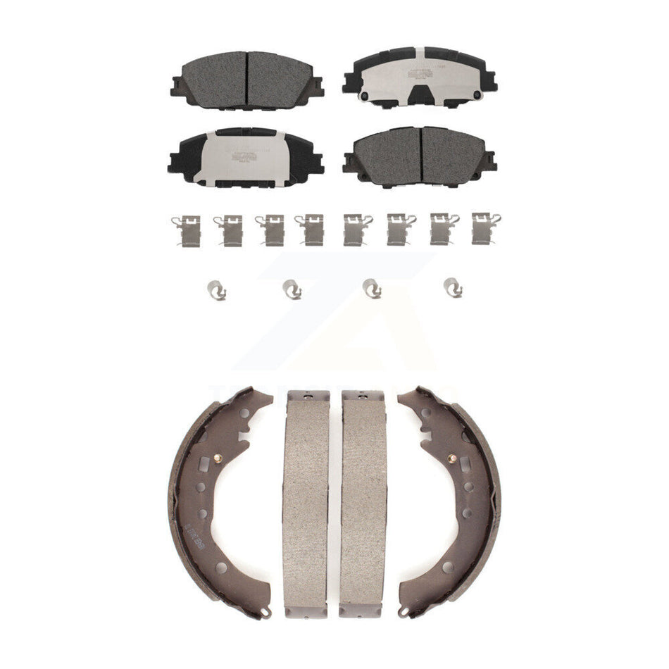 Front Rear Ceramic Brake Pads And Drum Shoes Kit For 2019 Toyota Corolla 2.0L KTN-100876
