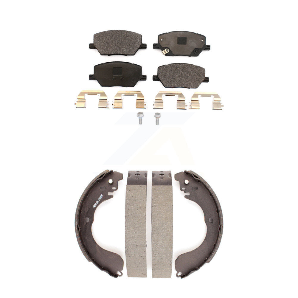 Front Rear Ceramic Brake Pads And Drum Shoes Kit For 2017 Jeep Compass New Body Style KTN-100885
