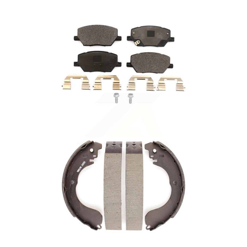 Front Rear Ceramic Brake Pads And Drum Shoes Kit For 2017 Jeep Compass New Body Style KTN-100885