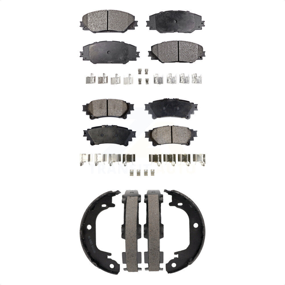 Front Rear Ceramic Brake Pads And Parking Shoes Kit For 2016-2020 Toyota Mirai KTN-100891