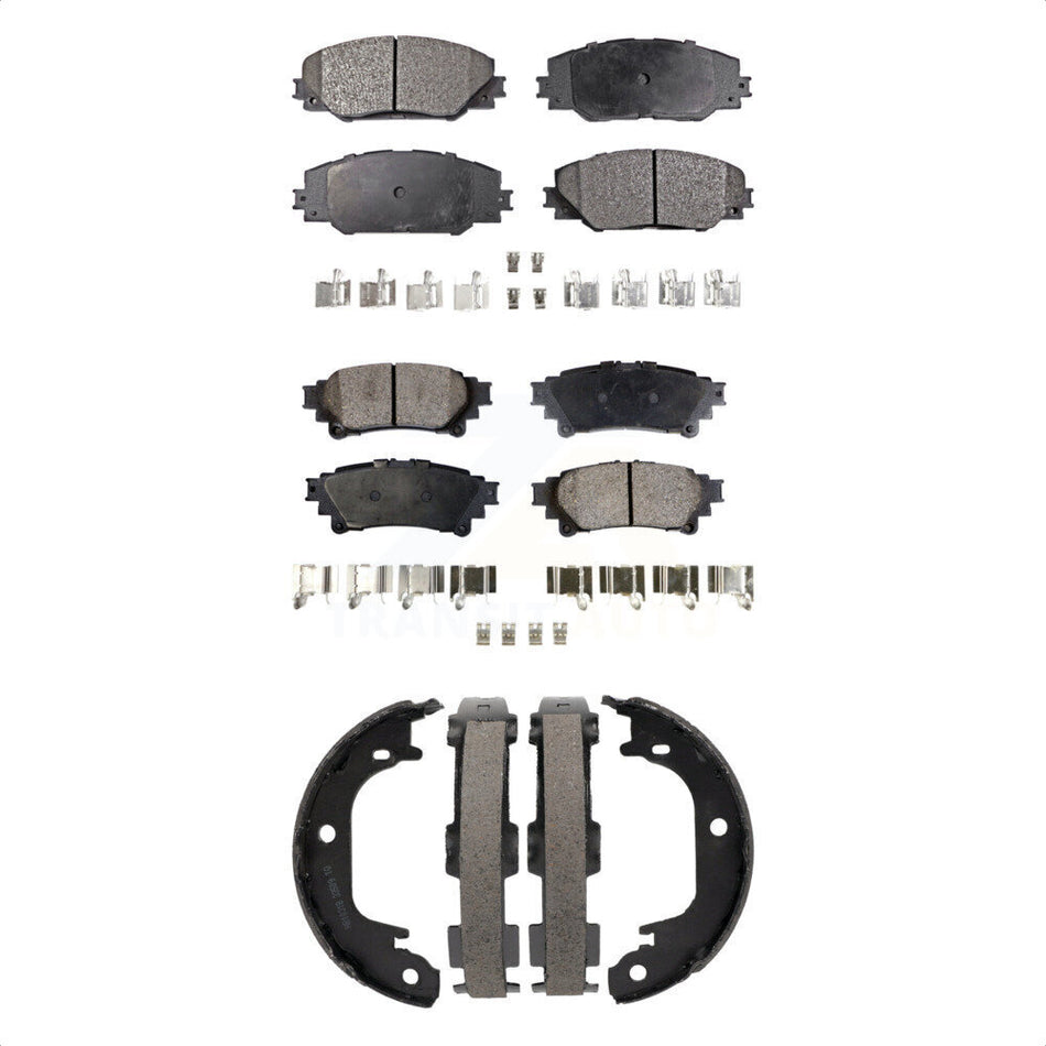 Front Rear Ceramic Brake Pads And Parking Shoes Kit For 2016-2020 Toyota Mirai KTN-100891