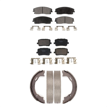 Front Rear Ceramic Brake Pads And Parking Shoes Kit For Dodge Charger KTN-100901