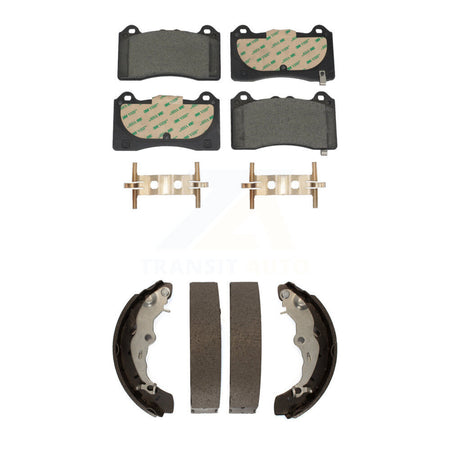 Front Rear Ceramic Brake Pads And Drum Shoes Kit For 2016-2018 Ford Focus RS KTN-100903