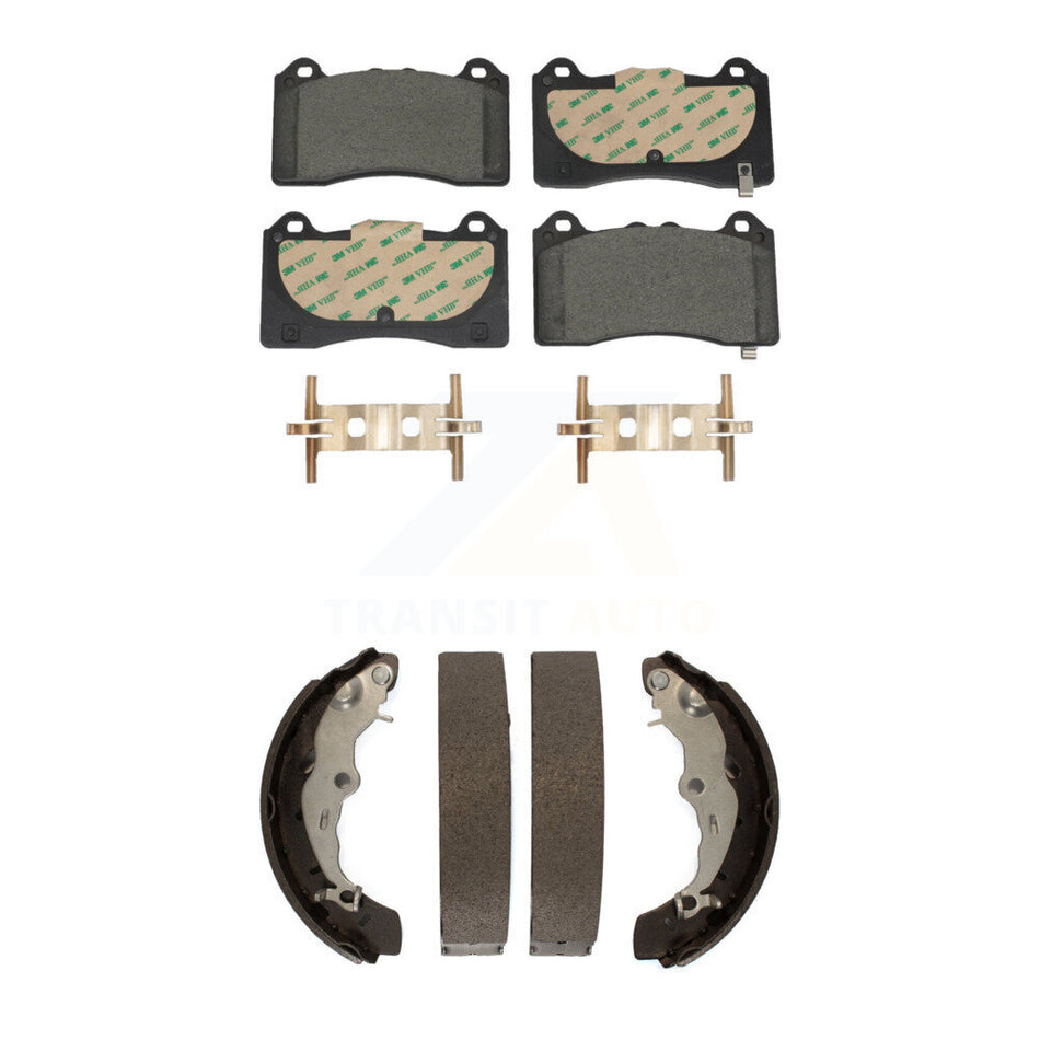 Front Rear Ceramic Brake Pads And Drum Shoes Kit For 2016-2018 Ford Focus RS KTN-100903