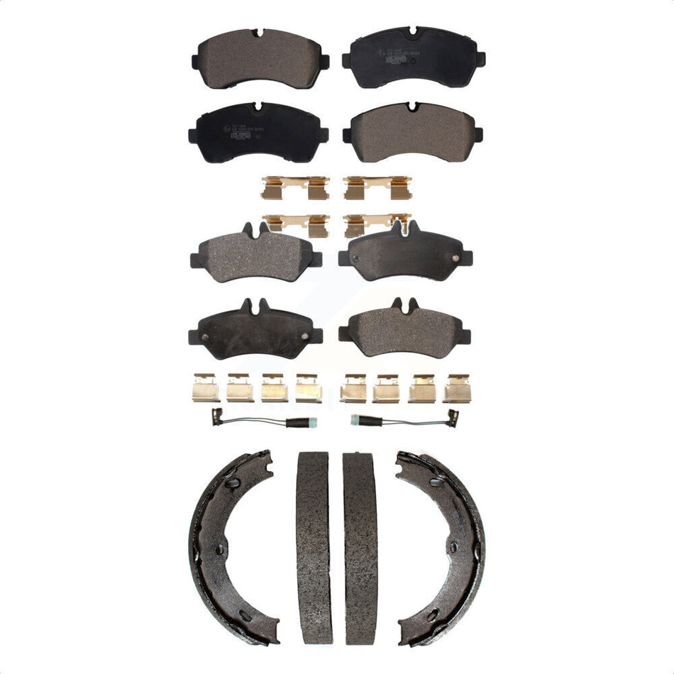 Front Rear Ceramic Brake Pads And Parking Shoes Kit For Sprinter 3500 Dodge Freightliner KTN-100914