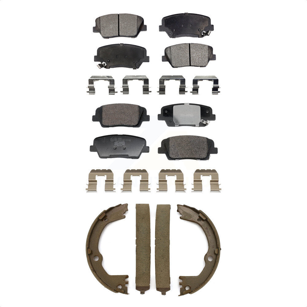 Front Rear Ceramic Brake Pads And Parking Shoe Kit For Hyundai Santa Fe Sport Kia Sorento KTN-100920
