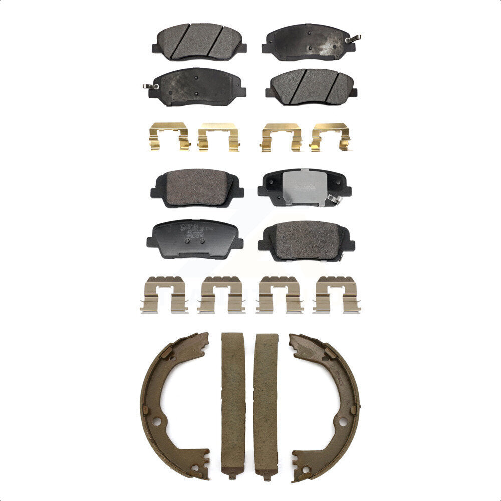 Front Rear Ceramic Brake Pads And Parking Shoes Kit For Hyundai Santa Fe XL 3.3L KTN-100922