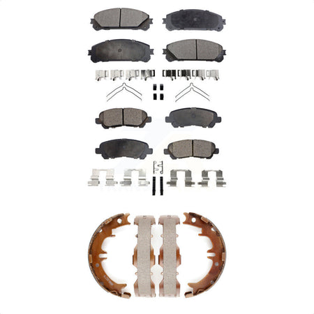Front Rear Ceramic Brake Pads And Parking Shoes Kit For 2008-2013 Toyota Highlander KTN-100923