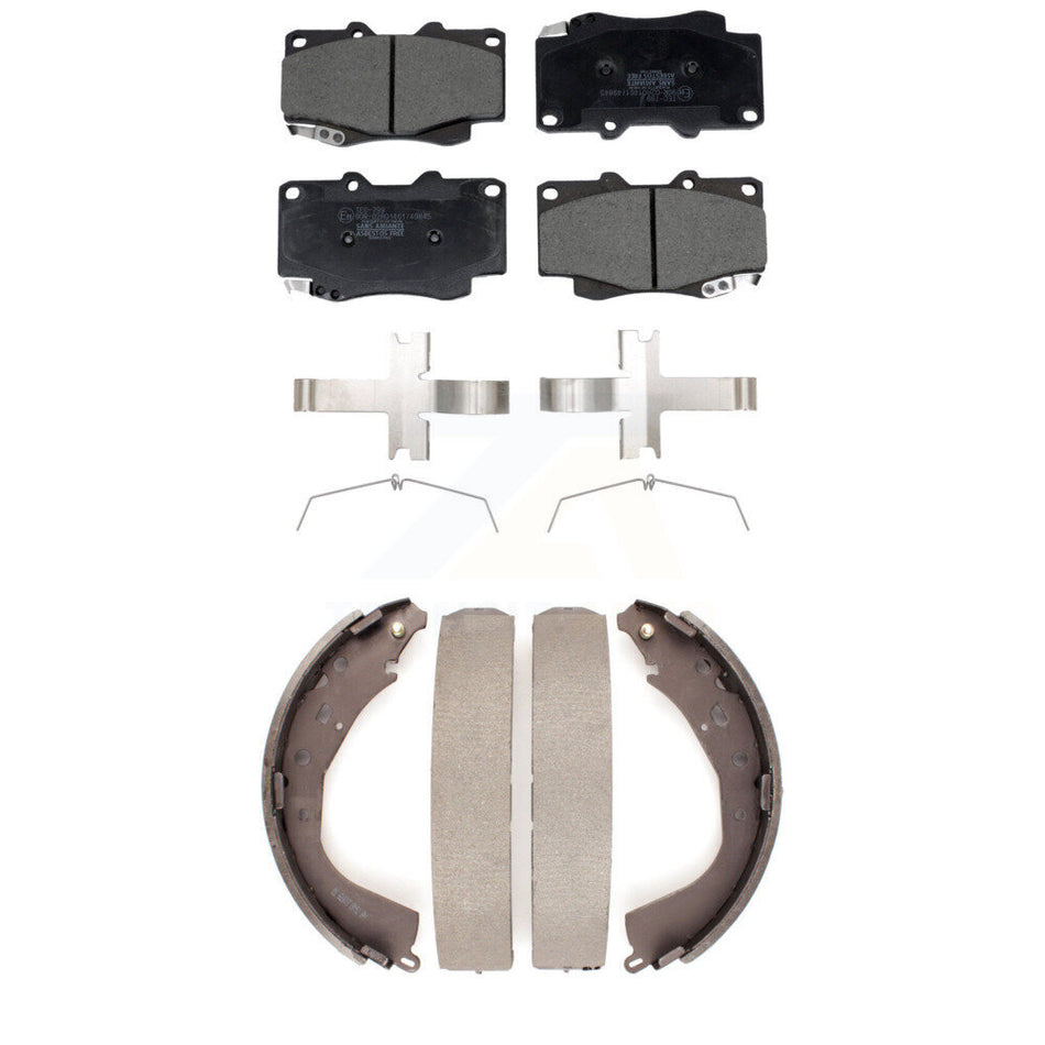 Front Rear Ceramic Brake Pads And Drum Shoes Kit For Toyota Tacoma KTN-100926