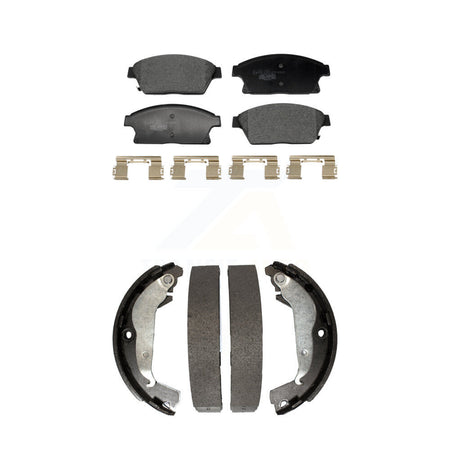 Front Rear Ceramic Brake Pads & Drum Shoe Kit For 2014-2015 Chevrolet Cruze DIESEL engine KTN-100929