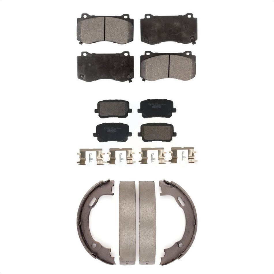Front Rear Ceramic Brake Pads And Parking Shoes Kit For Dodge Charger KTN-100930