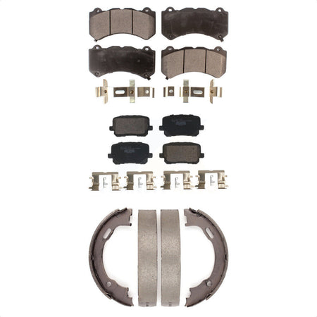 Front Rear Ceramic Brake Pads And Parking Shoes Kit For Dodge Charger KTN-100932