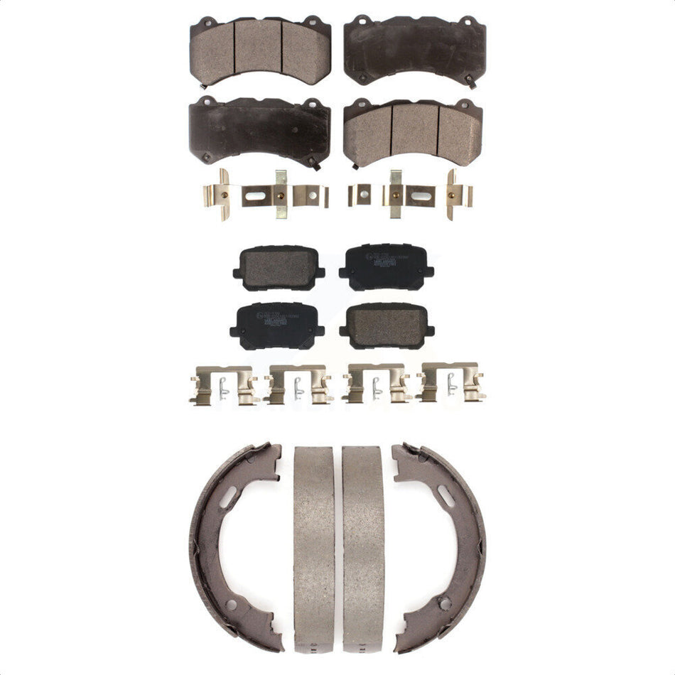 Front Rear Ceramic Brake Pads And Parking Shoes Kit For Dodge Charger KTN-100932