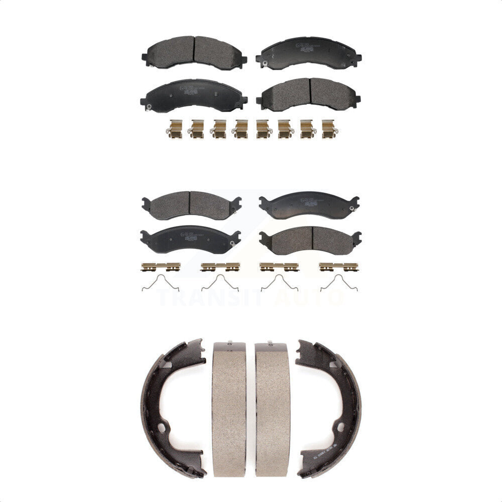 Front Rear Ceramic Brake Pads Parking Shoe Kit For GMC Chevrolet Savana 2500 Express 3500 KTN-100934