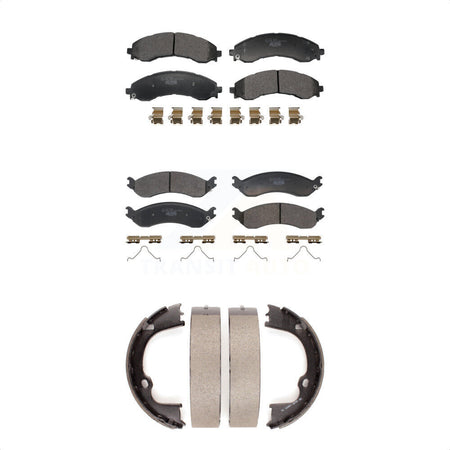 Front Rear Ceramic Brake Pads Parking Shoe Kit For GMC Chevrolet Savana 2500 Express 3500 KTN-100934