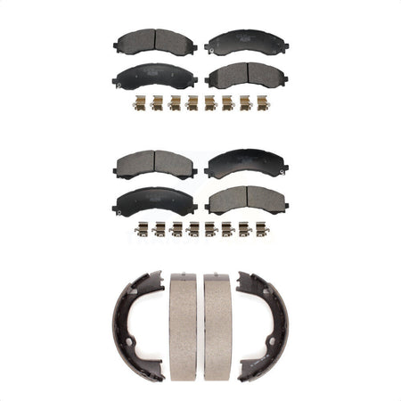 Front Rear Ceramic Brake Pads And Parking Shoes Kit For GMC Savana 2500 Chevrolet Express KTN-100935