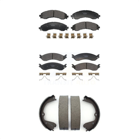 Front Rear Ceramic Brake Pads And Parking Shoes Kit For GMC Chevrolet Savana 4500 Express KTN-100937