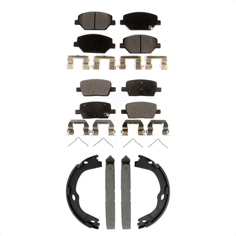 Front Rear Ceramic Brake Pads And Parking Shoes Kit For Chevrolet Camaro KTN-100940