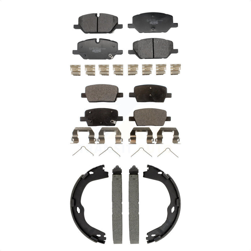 Front Rear Ceramic Brake Pads And Parking Shoes Kit For Chevrolet Camaro KTN-100946