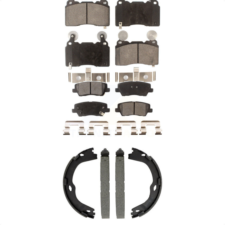 Front Rear Ceramic Brake Pads And Parking Shoes Kit For Cadillac CTS KTN-100948
