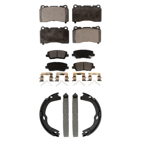 Front Rear Ceramic Brake Pads And Parking Shoes Kit For Cadillac ATS CTS KTN-100954
