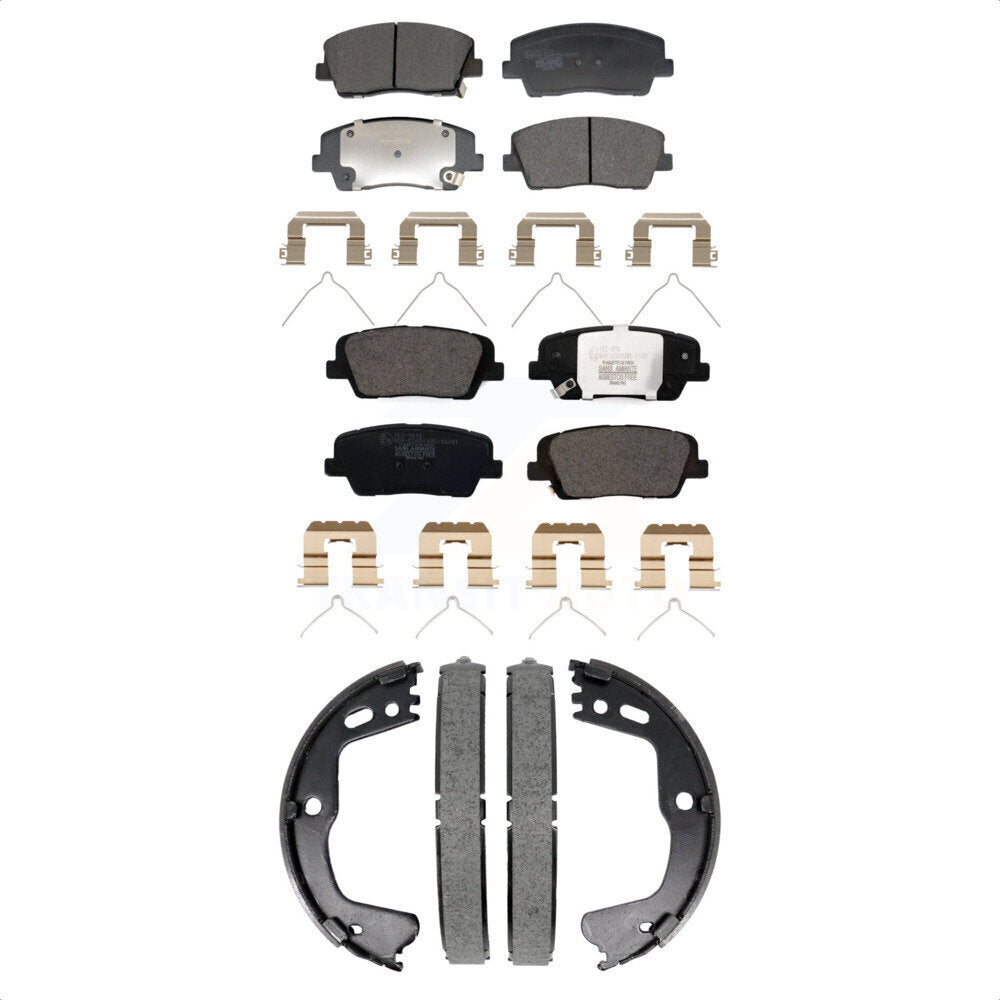 Front Rear Ceramic Brake Pads And Parking Shoes Kit For Genesis G70 Kia Stinger KTN-100956