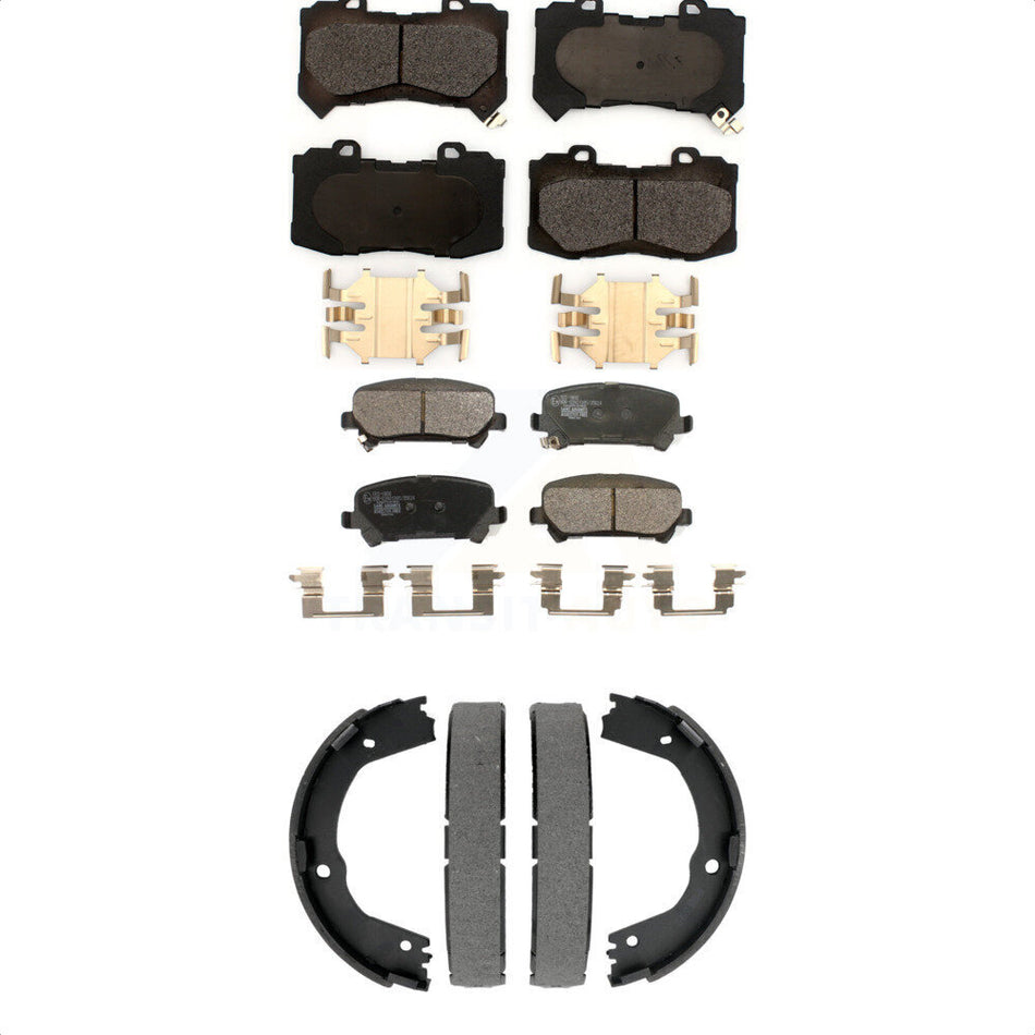 Front Rear Ceramic Brake Pads And Parking Shoes Kit For Chevrolet Colorado GMC Canyon KTN-100973