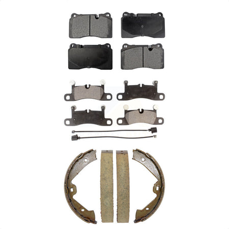 Front Rear Ceramic Brake Pads And Parking Shoes Kit For Volkswagen Touareg KTN-100977